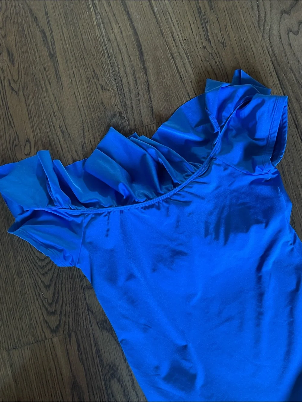 Trina Turk Women’s Ruffle Bright Blue One-Piece Swimsuit - Size 8 - Picture 4 of 8